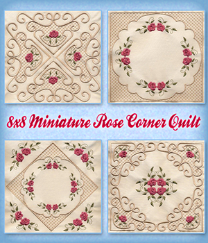 8x8 Miniature Rose Corner Quilt