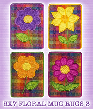 5x7 Floral Mug Rugs 3