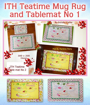 ITH Teatime Mug Rug and Tablemat No 1