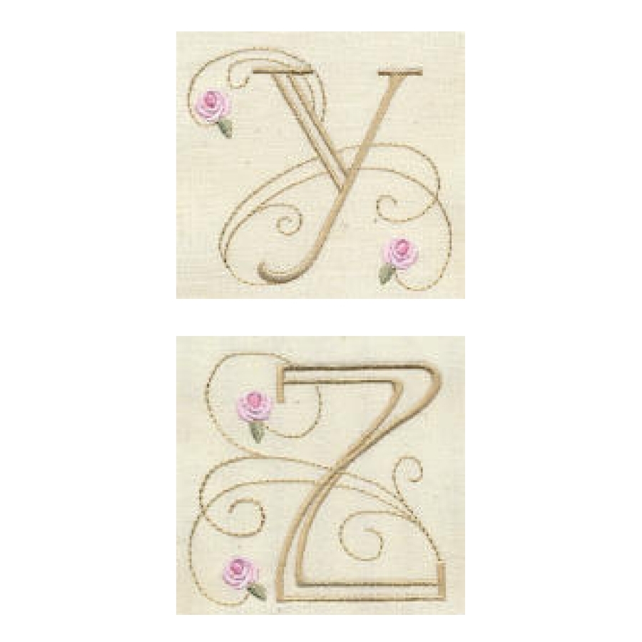 Bullion Rose Quilt Monograms 