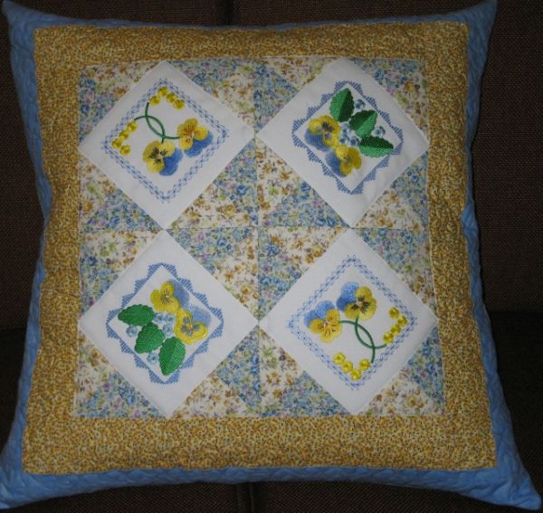 Aljay Mini Set 7 Pansy Squares with Cushion Cover-3