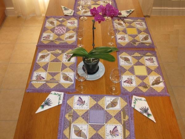 Aljay Mini Set Butterfly Patchwork Placemats -3