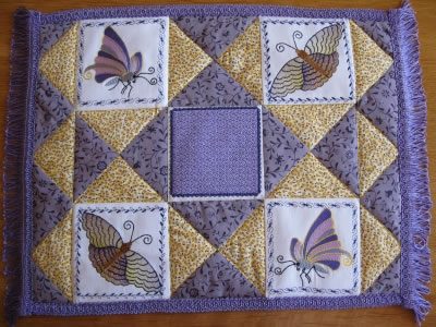 Aljay Mini Set Butterfly Patchwork Placemats -4