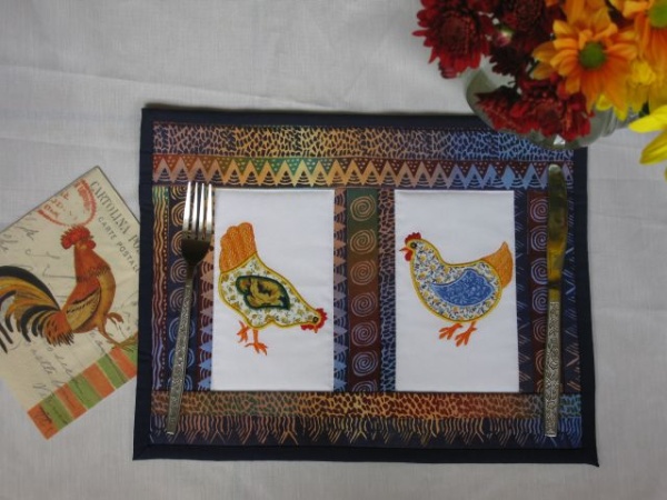 Aljay Mini Set 18  Poultry Applique with Placemats -4