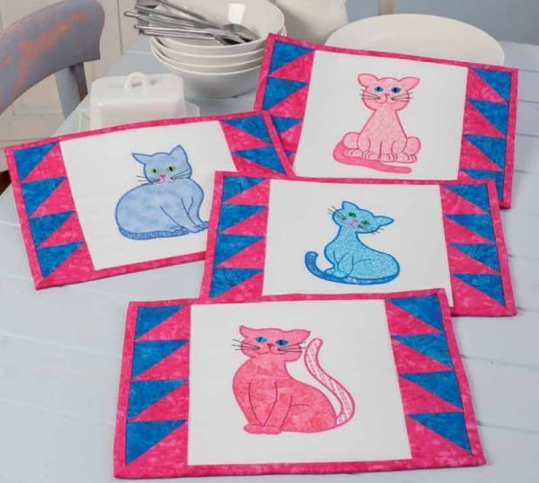 Contented Cats Applique Set 1 Large-3