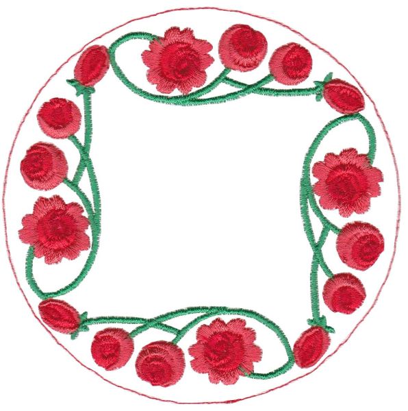 Aljay Mini Set 19 Red Flower Rounds with Coasters -7