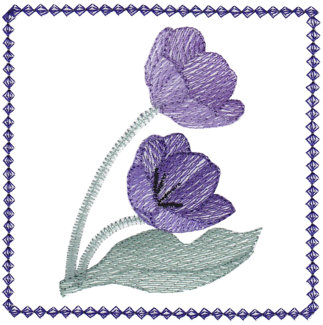 Lite Purple Flowers Set 1 Small -9