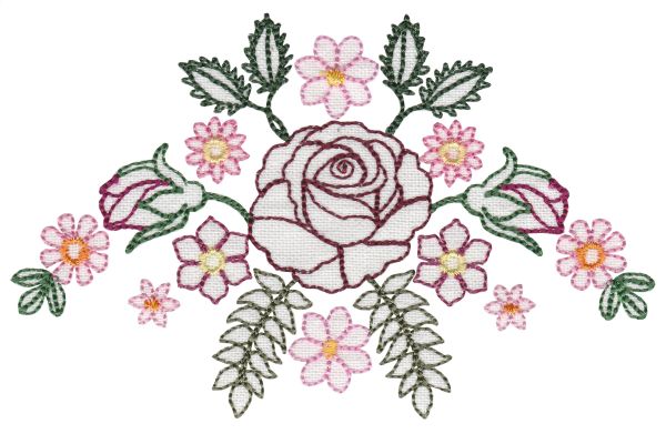 Colorwork Rose Bouquets Set 1 Medium -4