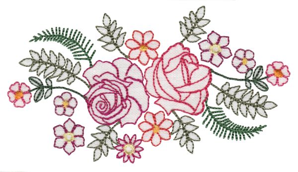 Colorwork Rose Bouquets Set 1 Medium -6