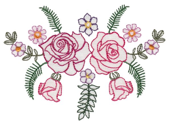 Colorwork Rose Bouquets Set 1 Medium -7