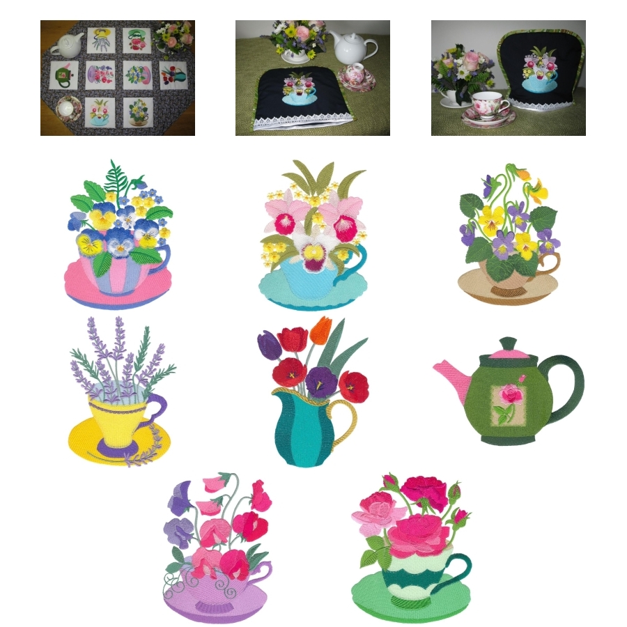 Tea Time Posies Set 1 Large