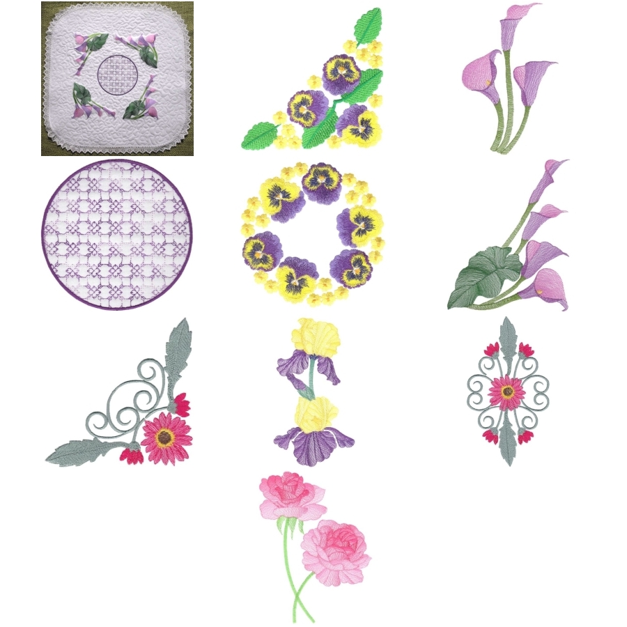 Aljay Mini Set 14 Floral Collection with Table Mat 