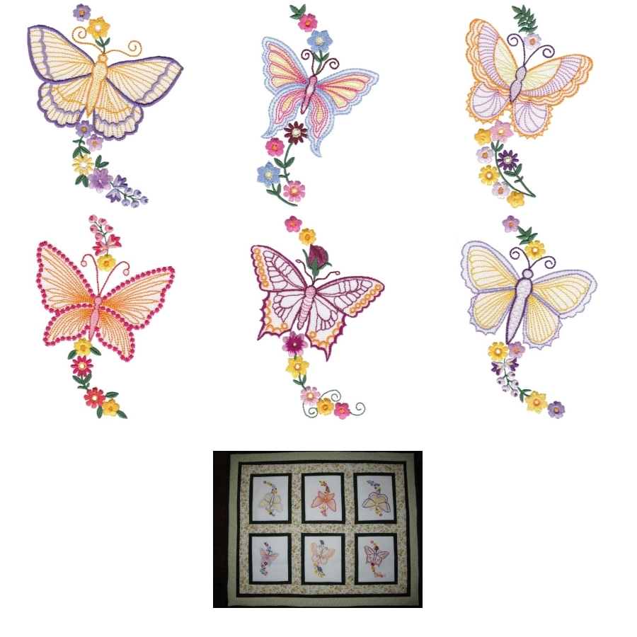 Vintage Butterflies Set 1 Medium 
