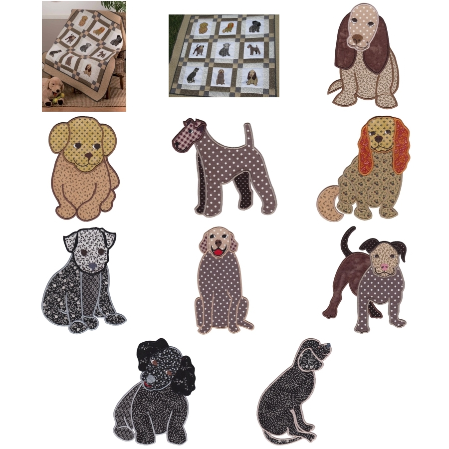 Delightful Dogs Applique Set 1 Large  