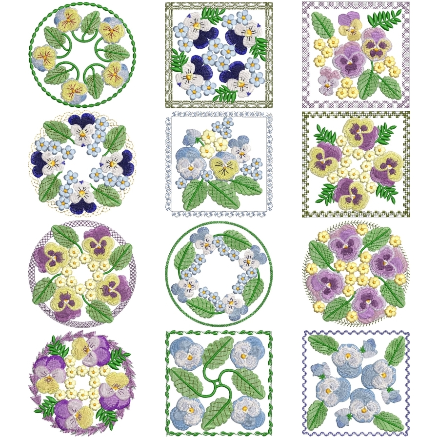 Pretty Pansies Set 2 Small