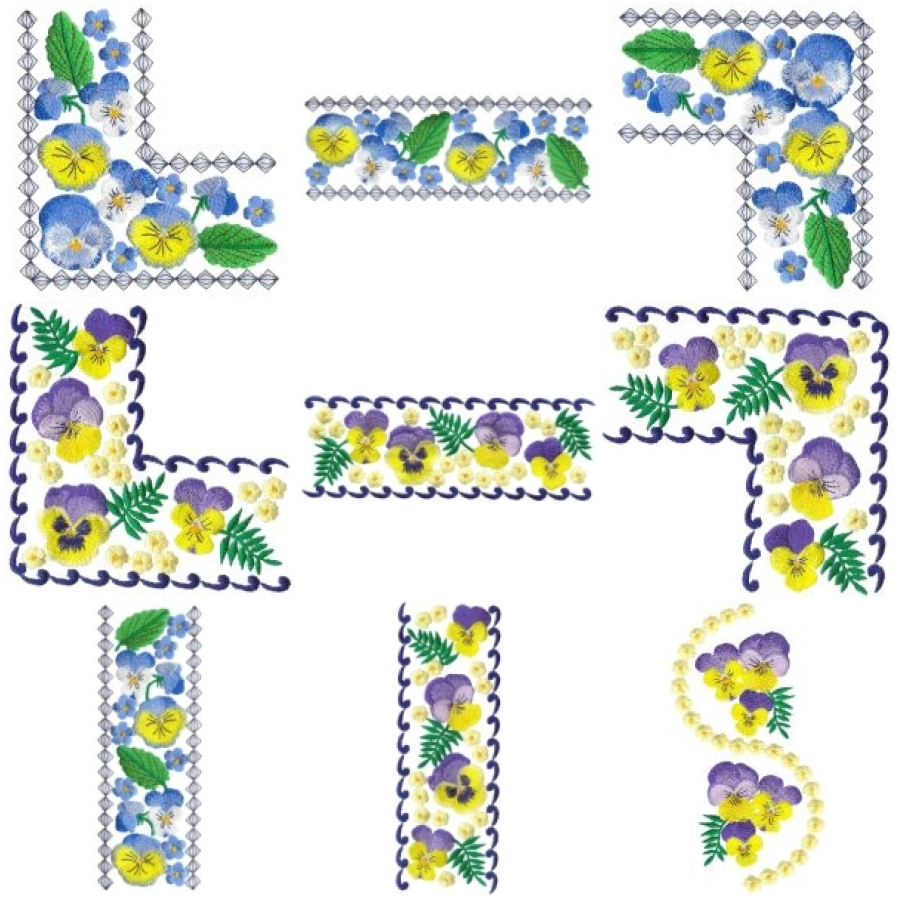 Pretty Pansies Set 2 Large