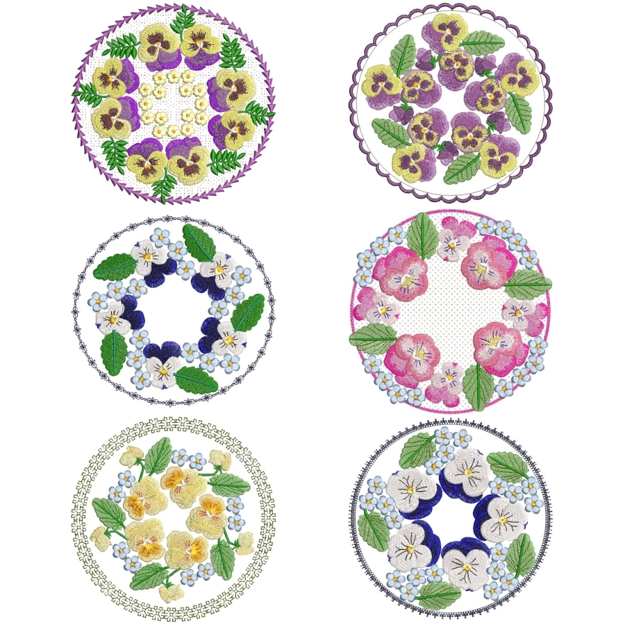 Pretty Pansies Set 1 Extra Large