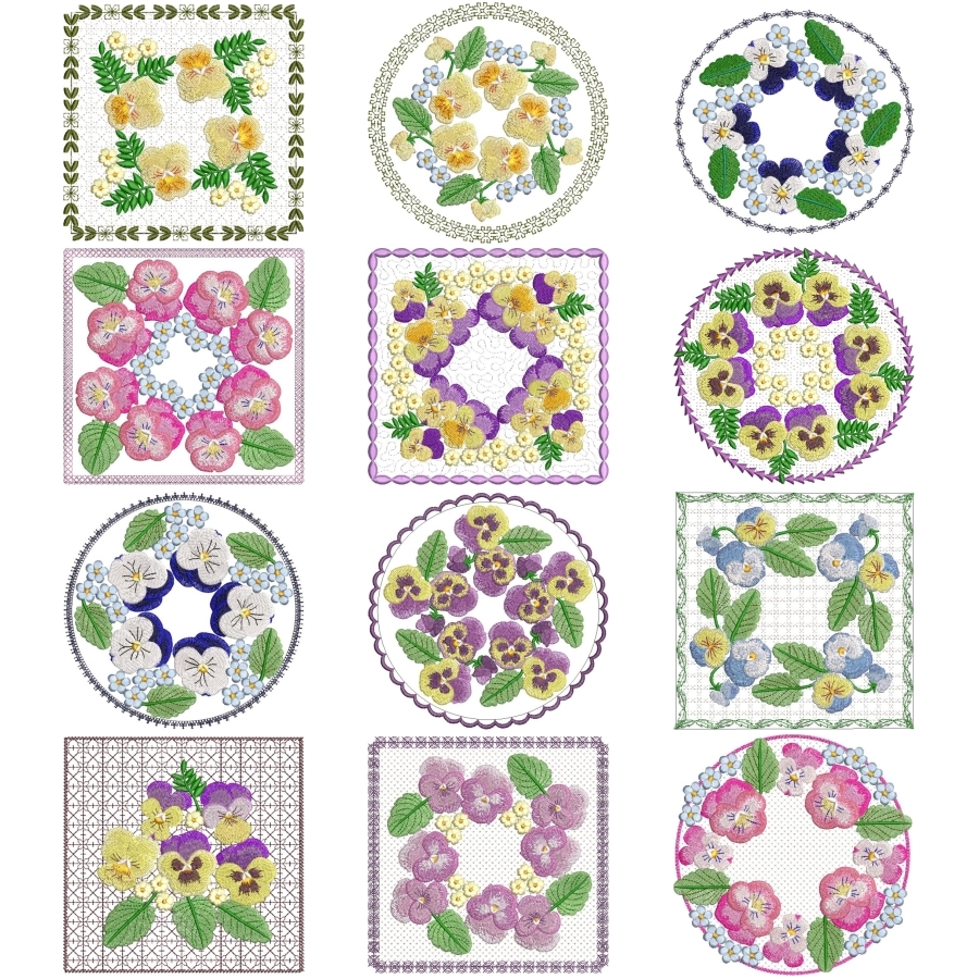 Pretty Pansies Sets 1 and 2 Extra Large