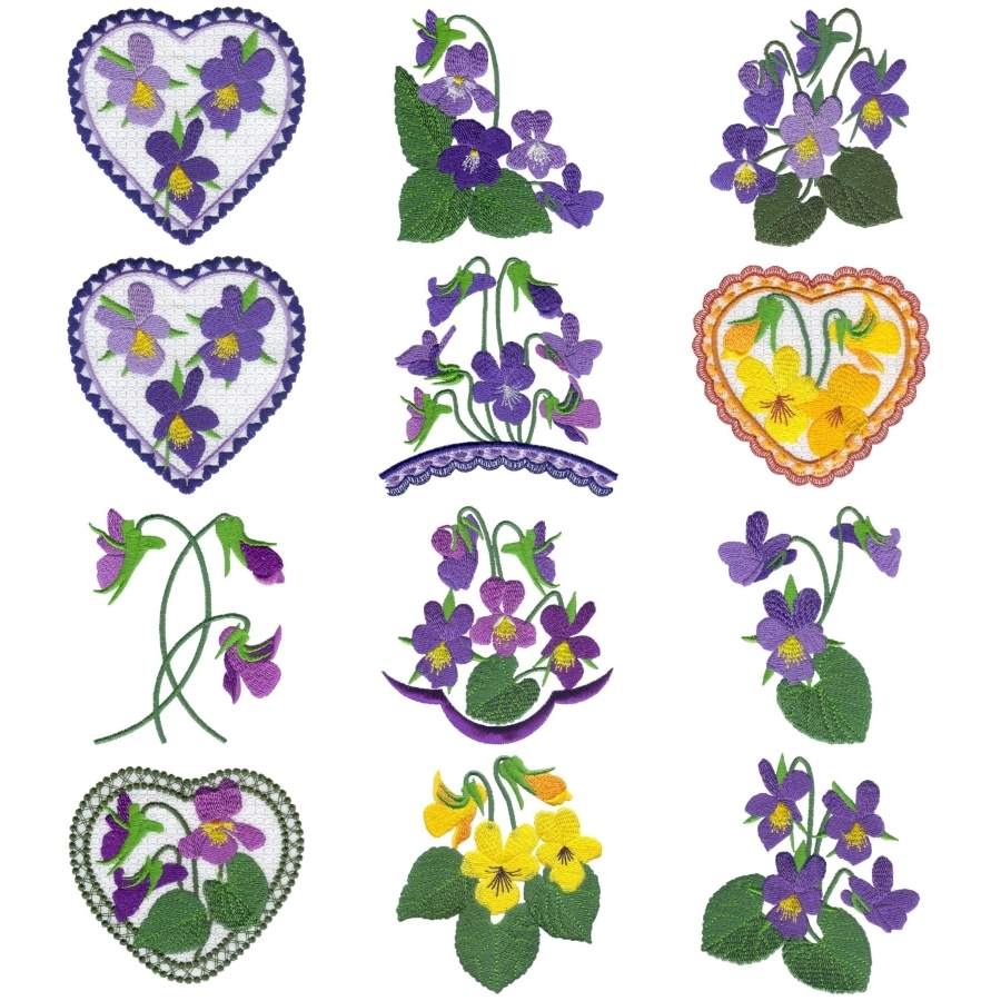 Lovely Violets Set 2 Small