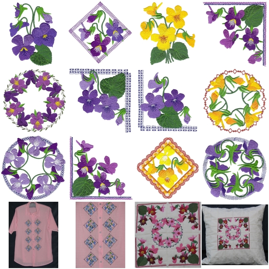 Lovely Violets Set 3 Small