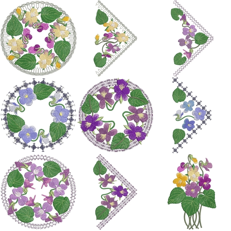 Lovely Violets Set 2 Large