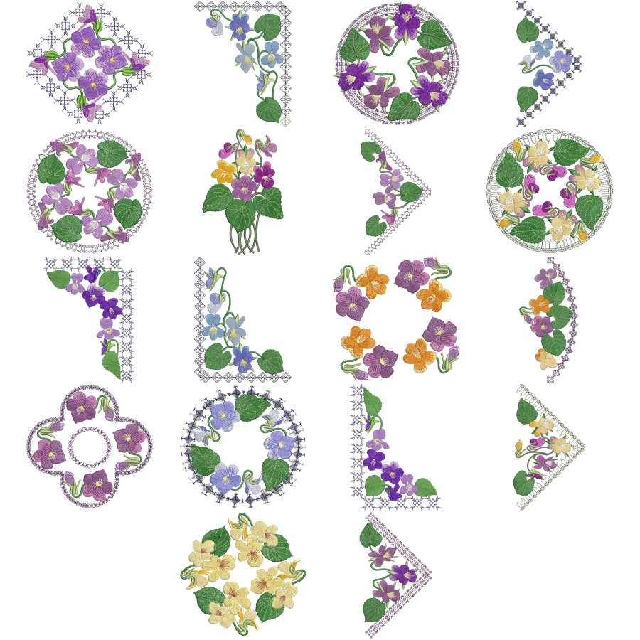 Lovely Violets Sets 1 and 2 Large