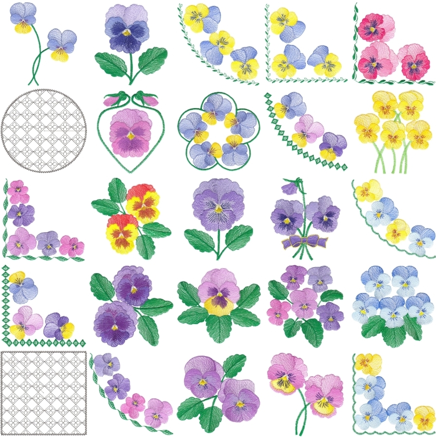 Lite Pansies Sets 1 and 2 Small