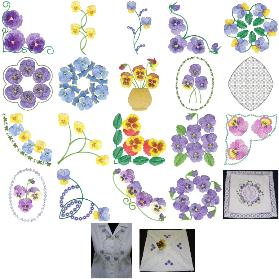 Lite Pansies Sets 1 and 2 Large