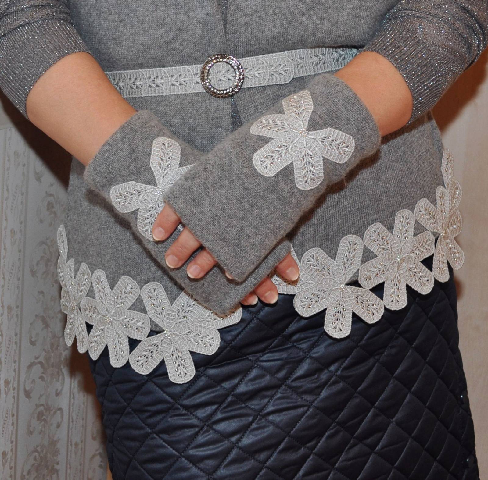 Crochet Style Jacket Snowflake -11