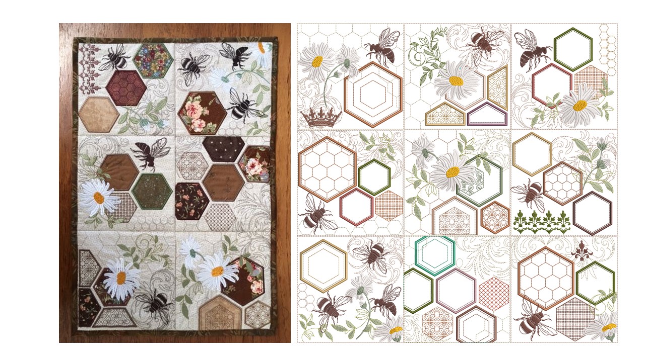 Honey Bee Quilt Blocks 6x6-3