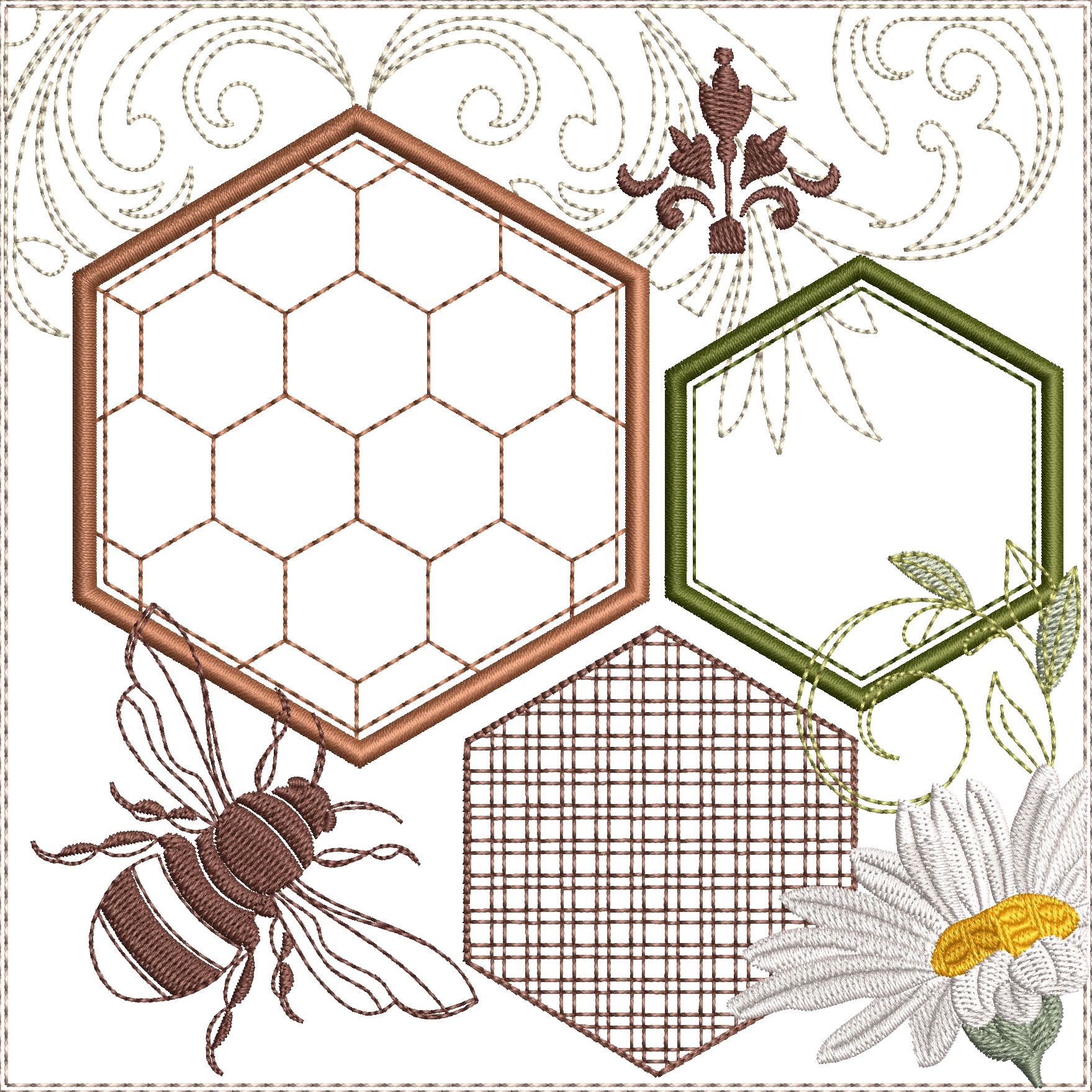 Honey Bee Quilt Blocks 6x6-6
