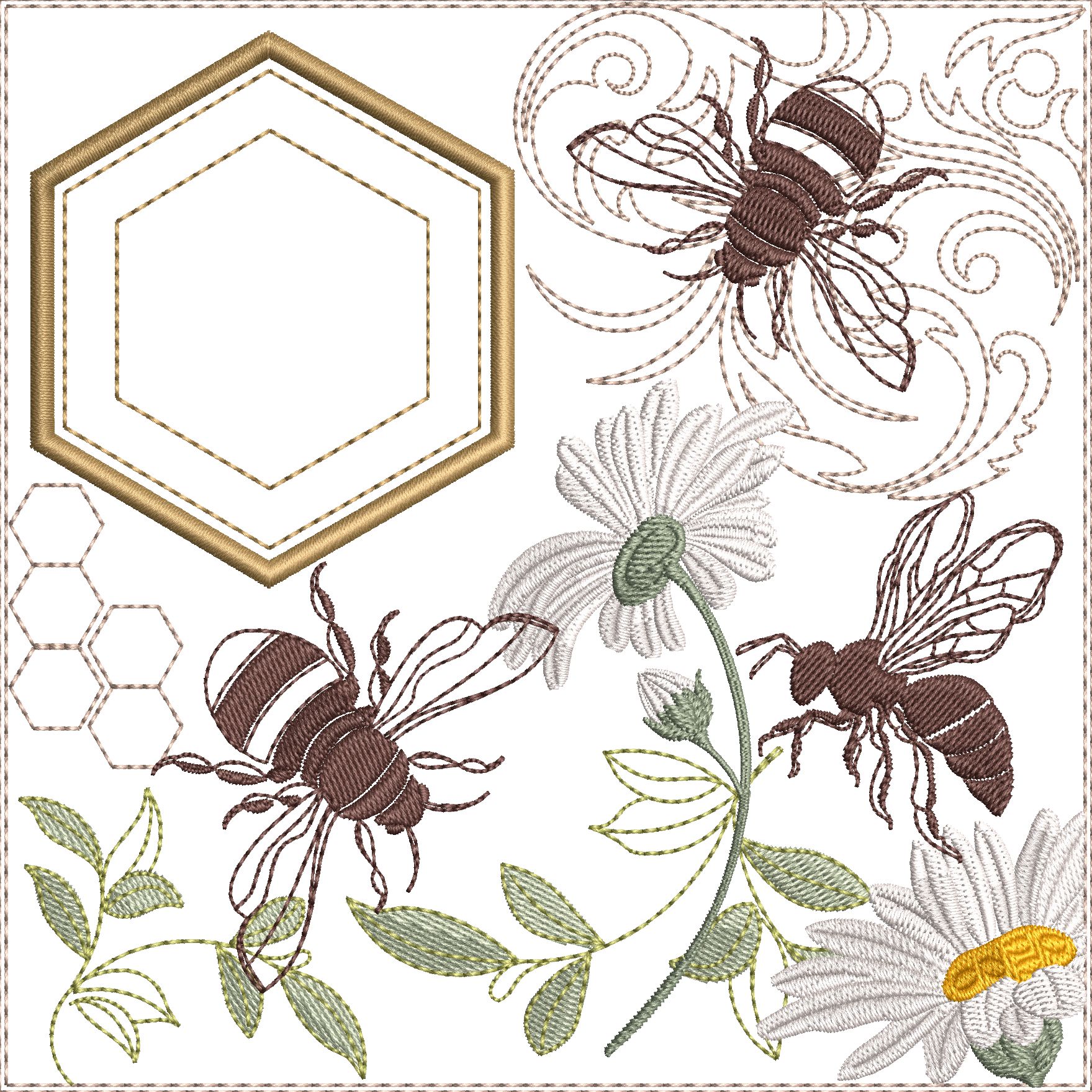 Honey Bee Quilt Blocks 6x6-8