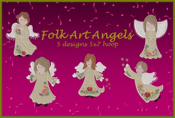 FOLK ART ANGELS 5X7 -3