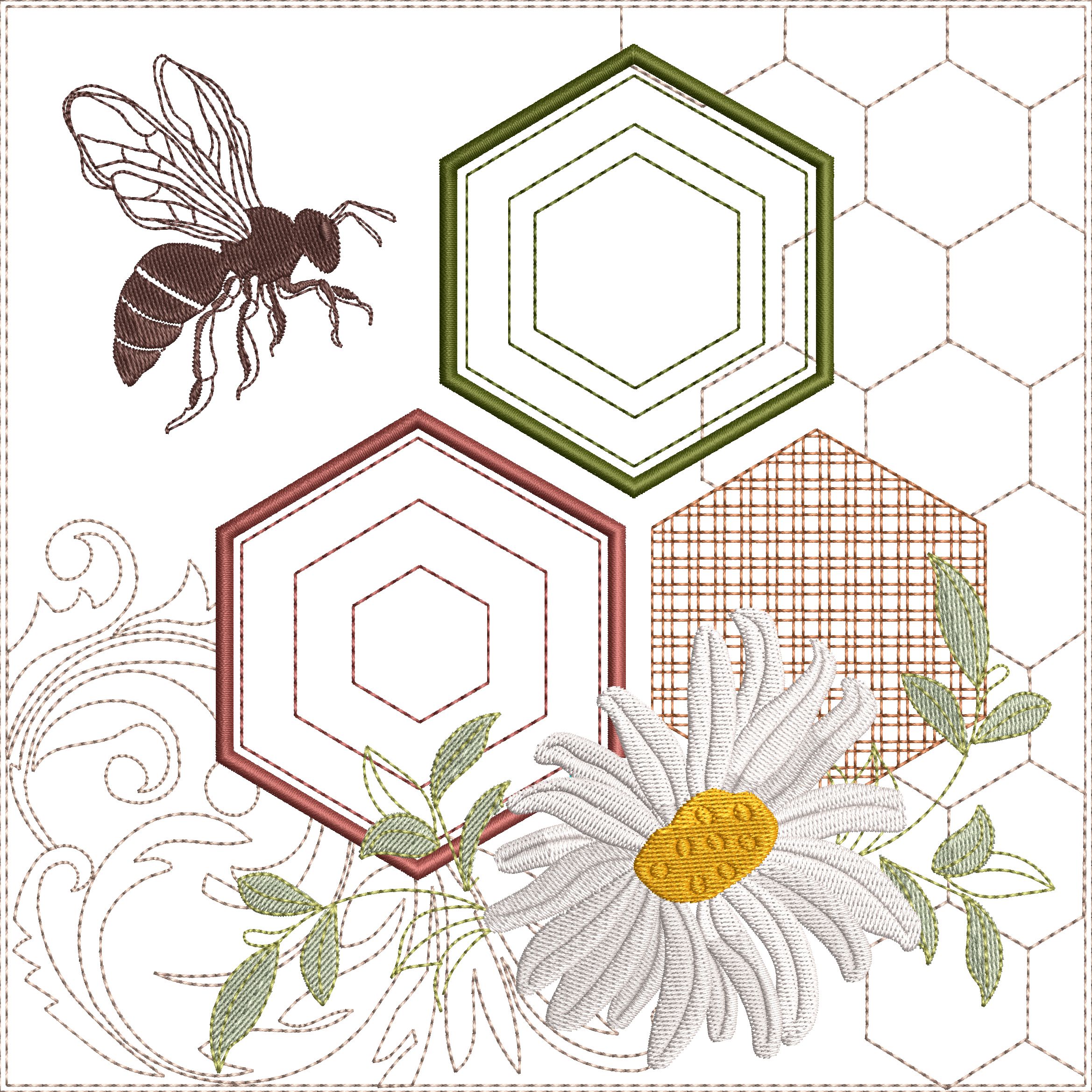 Honey Bee Blocks 8x8 Set2 | OregonPatchWorks