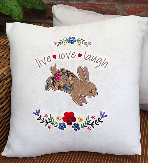 Floral Animal Applique 1-Rabbit-3