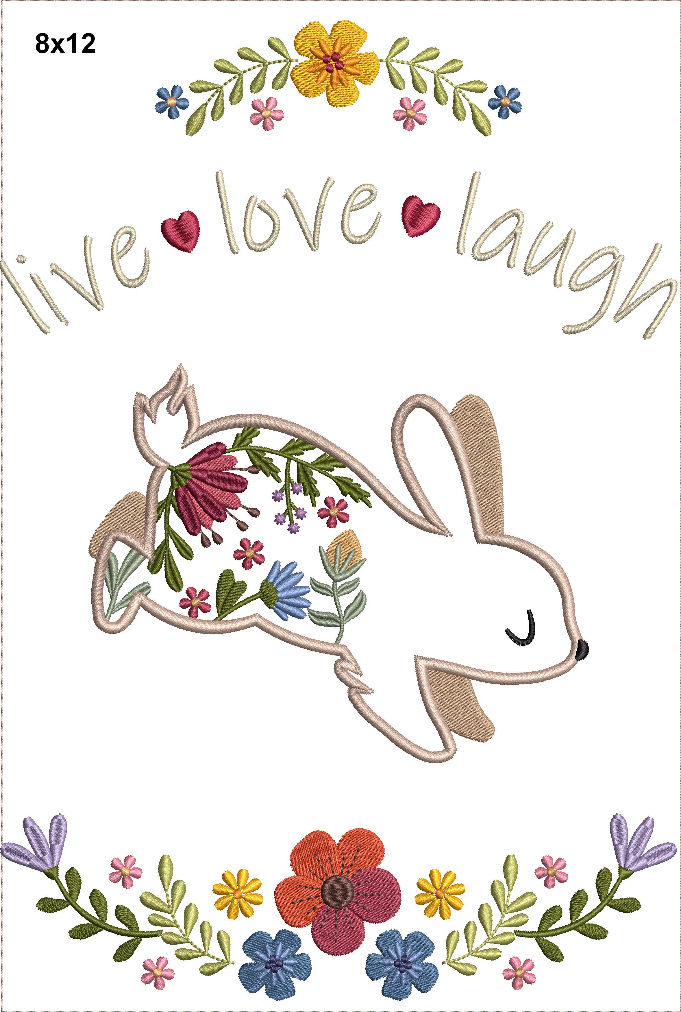 Floral Animal Applique 1-Rabbit-7