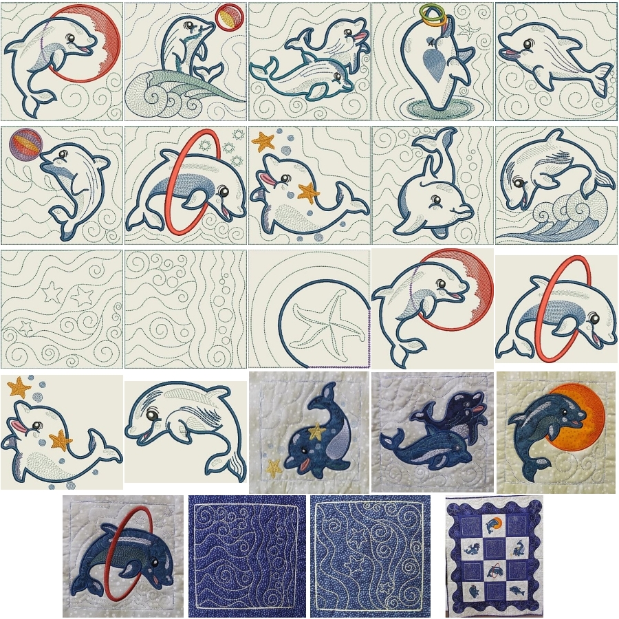 Dolphin Applique Blocks 