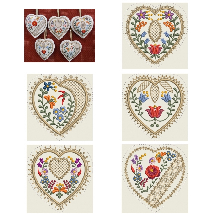 FOLK ART HEARTS 