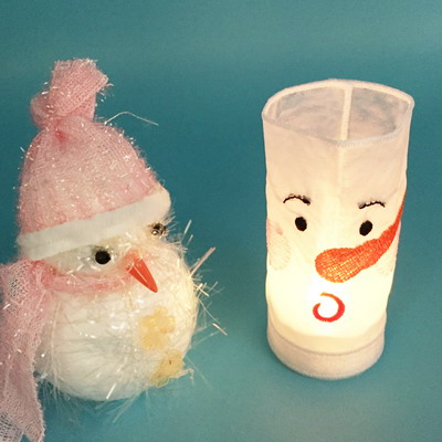 Organza Snowman Tea Light Wraps -8