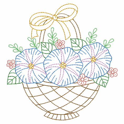 Vintage Floral Baskets 2 -7