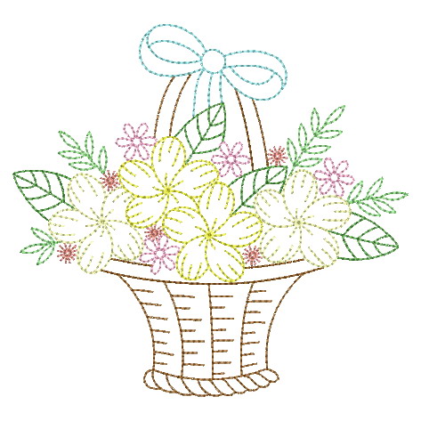 Vintage Floral Baskets 2 -9