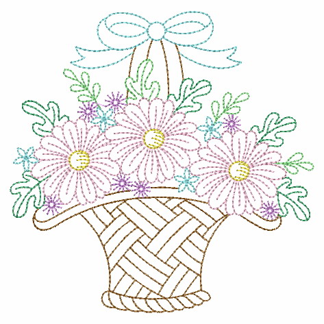 Vintage Floral Baskets 2 -12