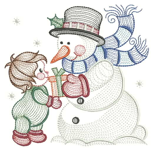 Rippled Frosty Snowman -5