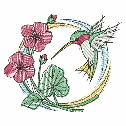 Watercolor Hummingbird Wreath-5
