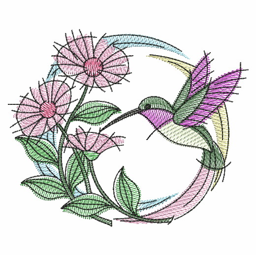 Watercolor Hummingbird Wreath-6