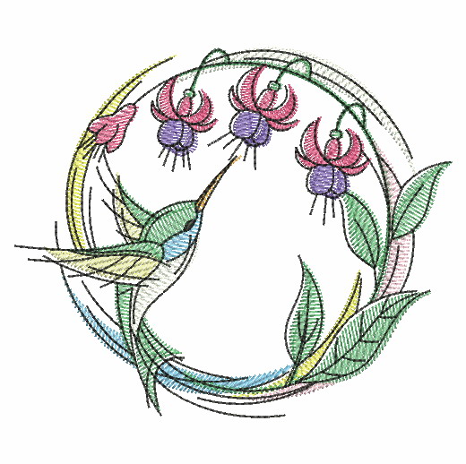 Watercolor Hummingbird Wreath-8