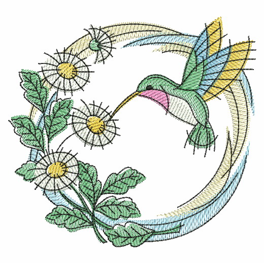 Watercolor Hummingbird Wreath-11