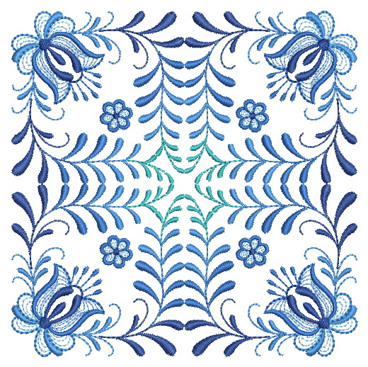 Delft Blue Quilt Block-11