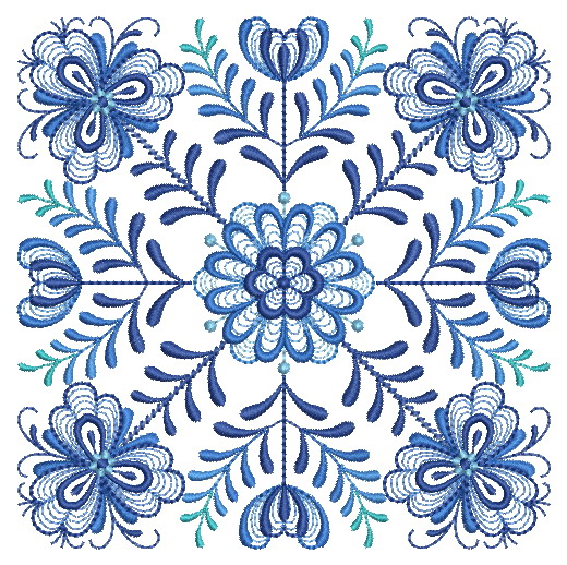 Delft Blue Quilt Block-13