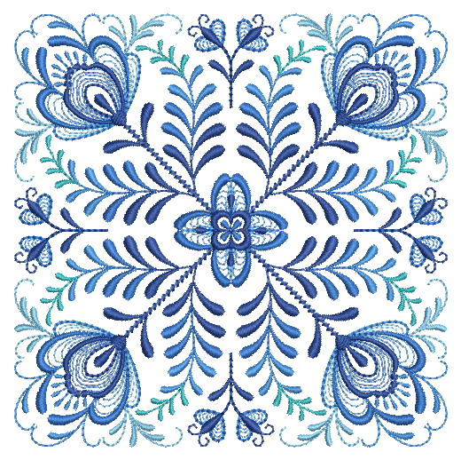 Delft Blue Quilt Block-14